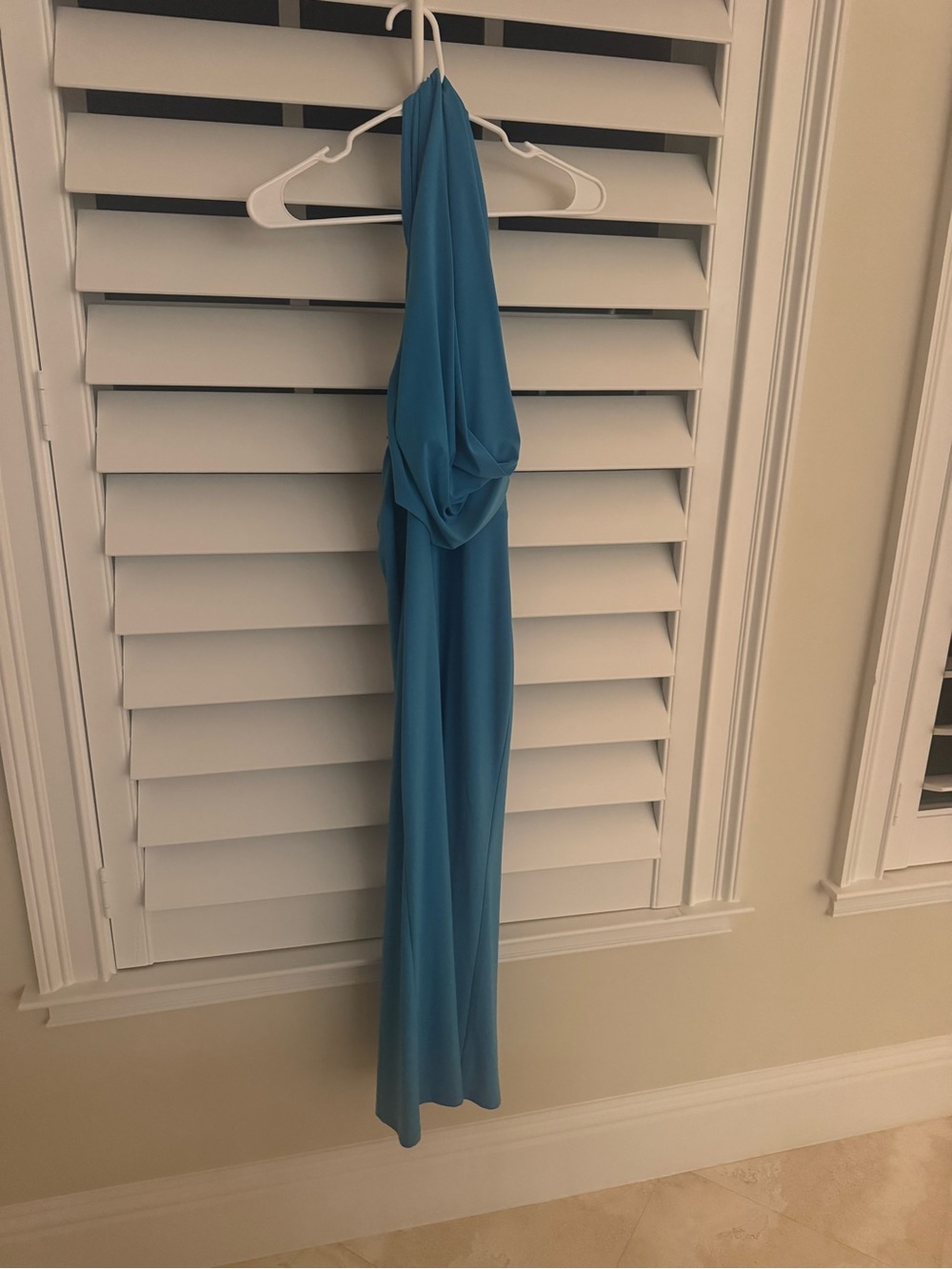 Aritzia TEN Blue Draped Cowl Halter Maxi Dress – Size Small